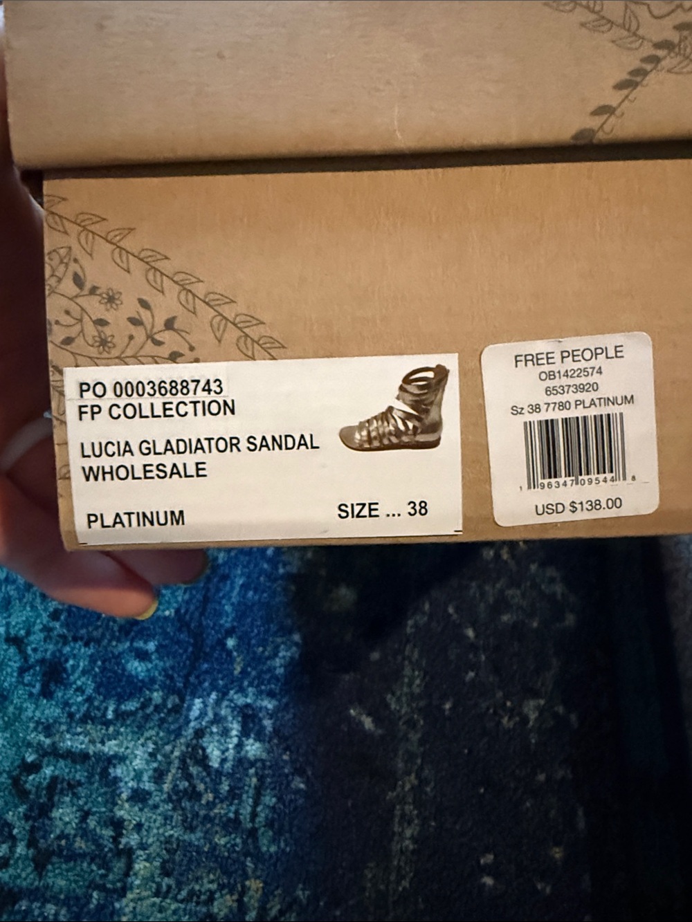 Free People Metallic Gold Strappy Gladiator Sandals - Picture 5 of 5